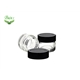 Child Proof Glass Cosmetic Jars Container with Black Lid